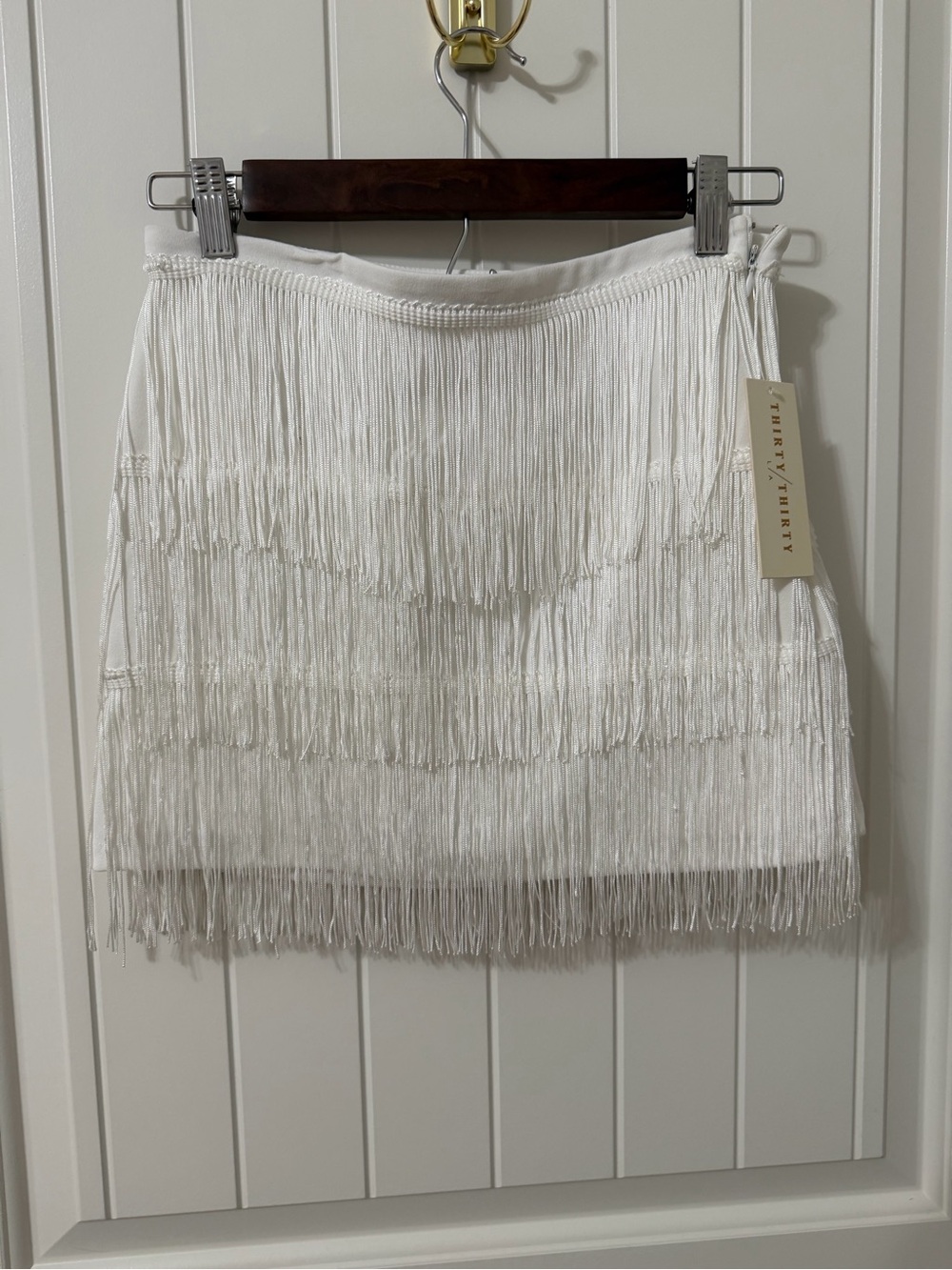 ThirtyThirty White Fringe Mini Skirt